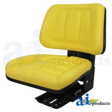 A & I PRODUCTS Seat w/ Trapezoid Backrest, Yellow Vinyl, 265 lb / 120 kg Weight Limit 23" x18.5" x9.5" A-T333YL